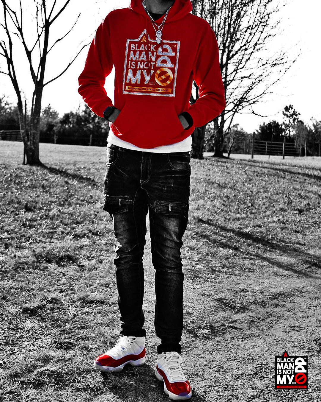 A BLACK MAN IS NOT MY OPP "Cherry Red" Hoodie